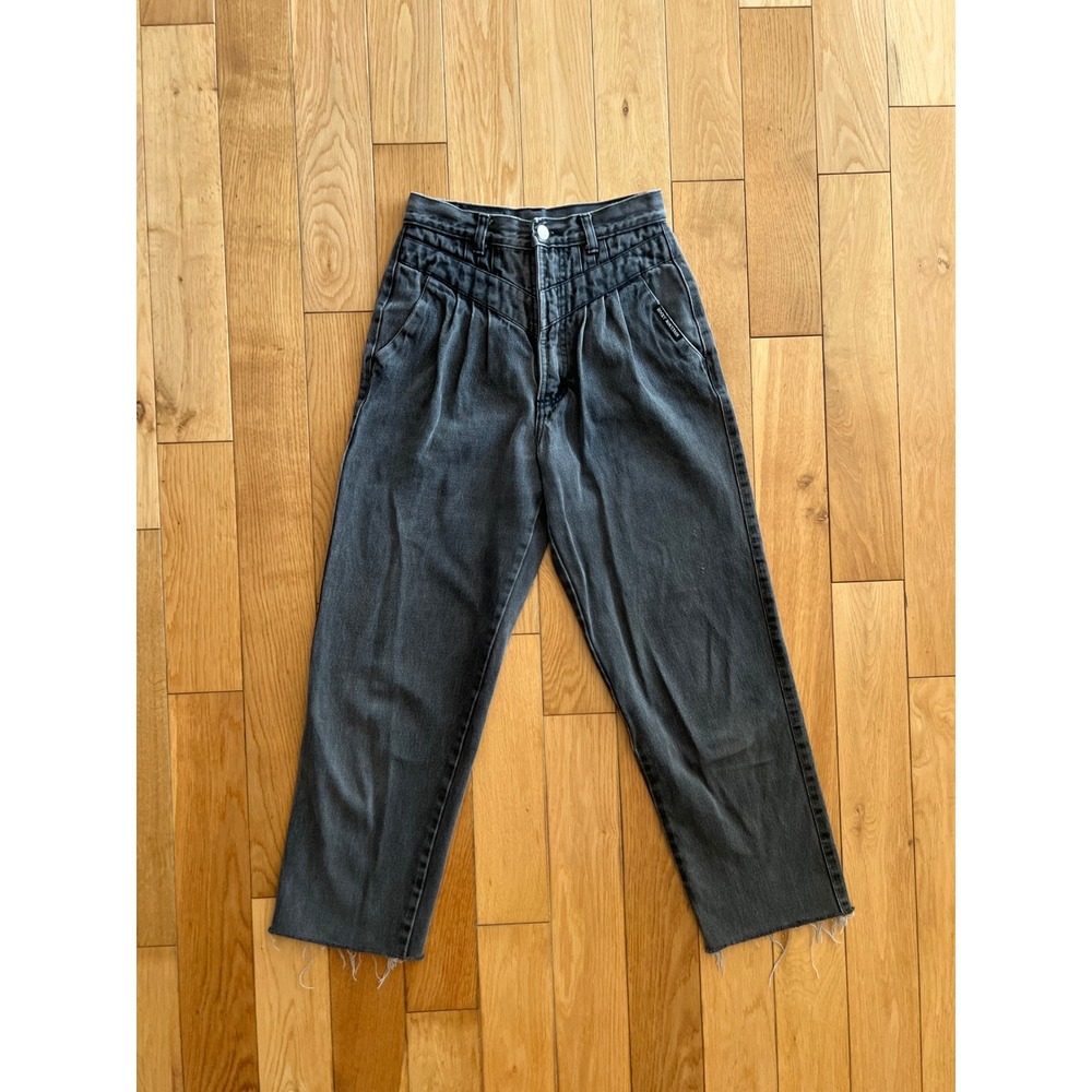 Vintage Rocky Mountain High Rise Bareback Denim Jeans Cropped Raw Hem Womens 24